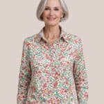 chemise habillage facile femme senior imprimé cachemire - forESTIME