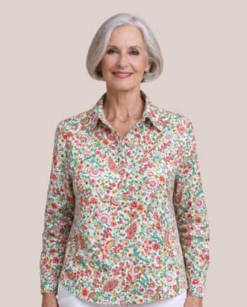 chemise habillage facile femme senior imprimé cachemire - forESTIME