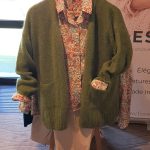 Chandail confortable et chaud vert olive pour seniors