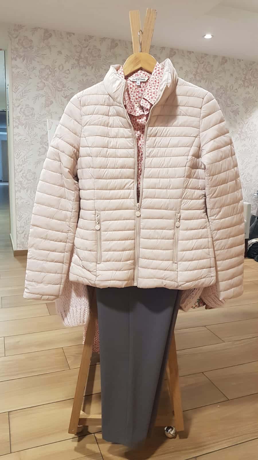 doudoune bea made in china rose pale parfait hiver chaude avec fermeture éclair