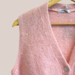 Gilet rose poudré Gwendoline vue de face - forESTIME