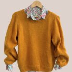 Pull Pascaline de coloris jaune moutarde avec manches longues - forESTIME