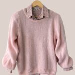 pull avec manches longues de coloris rose poudré - forESTIME