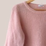 Zoom sur le Pull Pascaline de coloris rose poudre - forESTIME