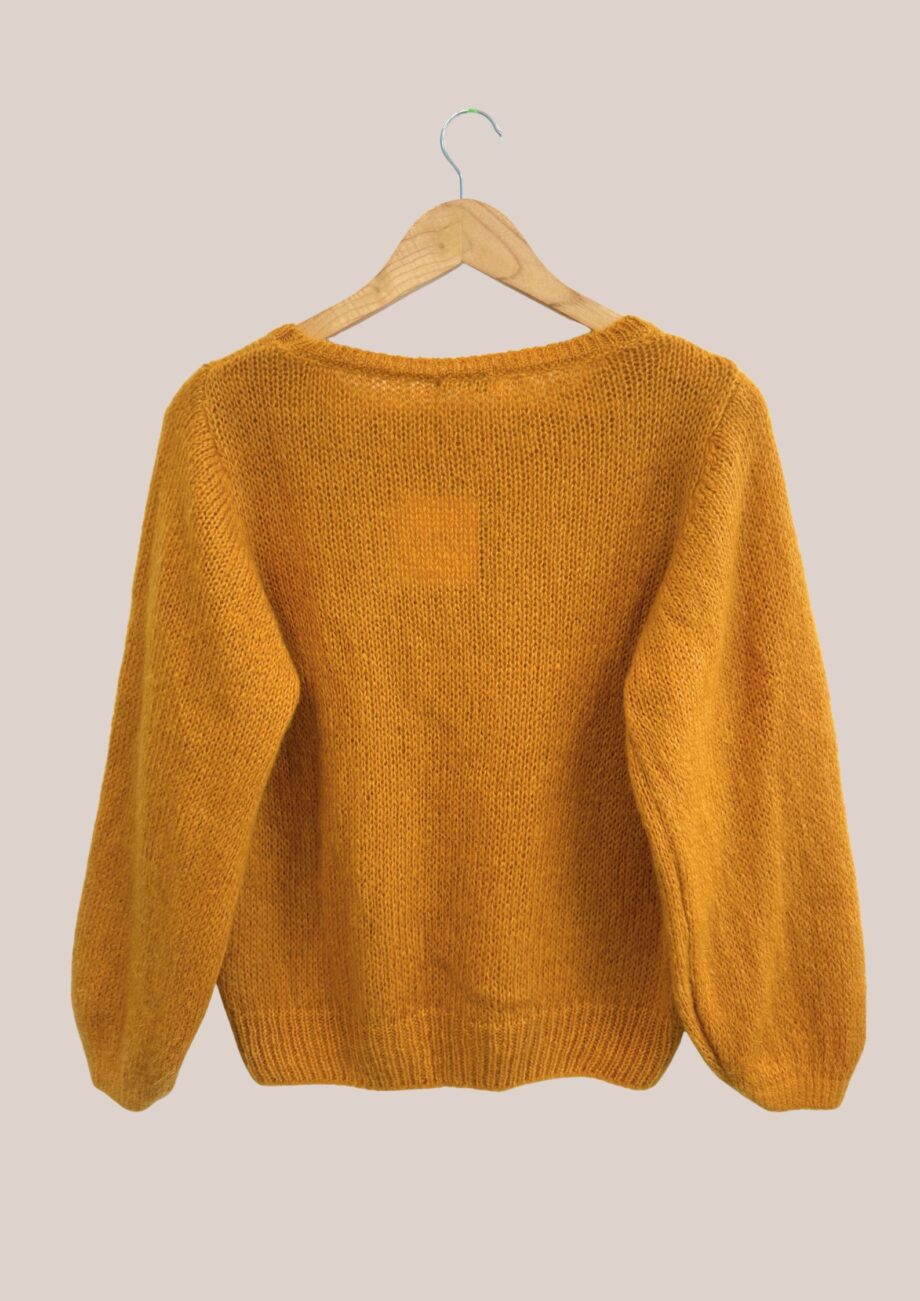 Pull Pascaline jaune moutarde, vue de dos - forESTIME