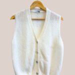 Gillet femme senior Gwendoline blanc sans manche vue de face - forESTIME