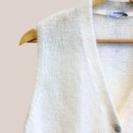 Gilet blanc Gwendoline vue de face zoomer- forESTIME