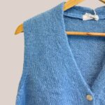 Gilet bleu Gwendoline vue de face - forESTIME