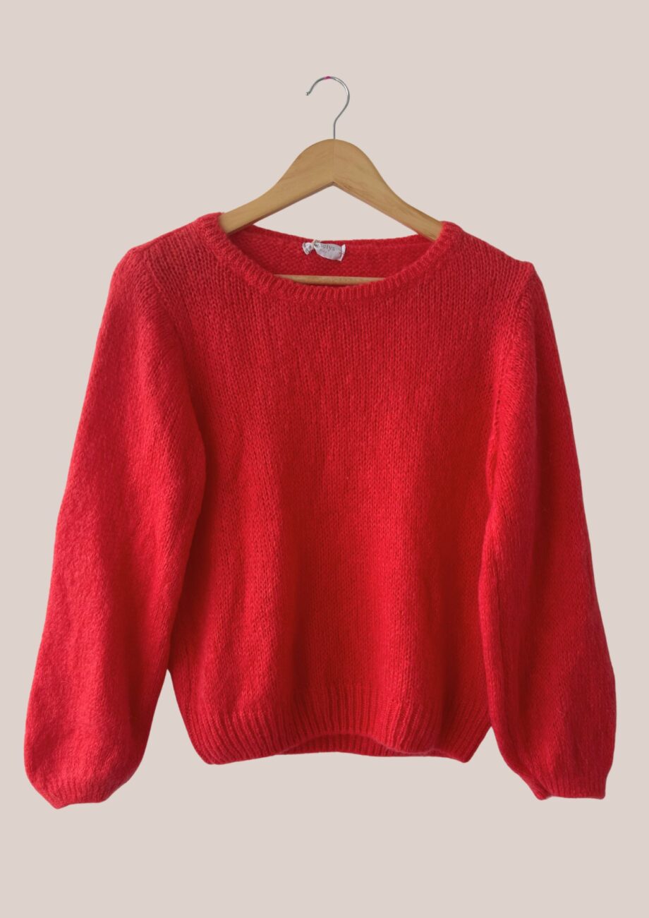 Pull Pascaline de coloris corail vue de face - forESTIME