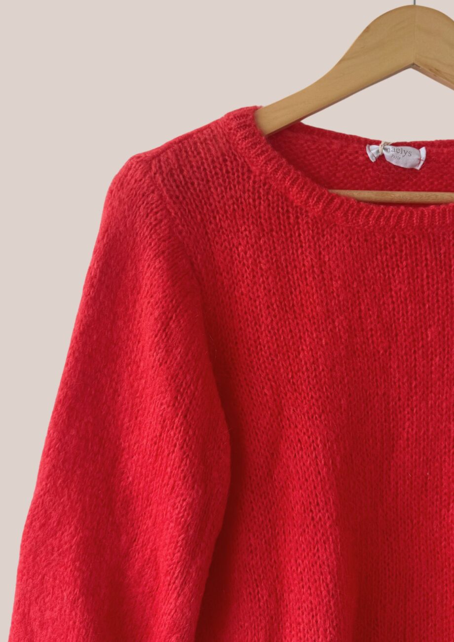 Zoom sur le Pull Pascaline de coloris corail - forESTIME