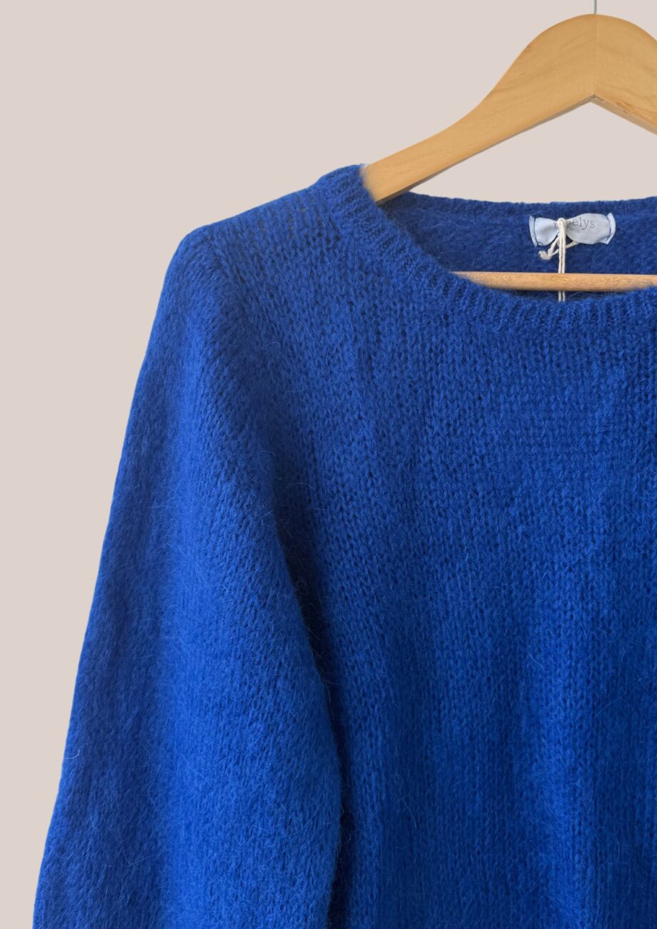 pull Pascaline de coloris bleu intense pour femme senior avec manches longues - forESTIME