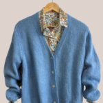Gilet gloria bleu, manches longues avec chemisier - forESTIME