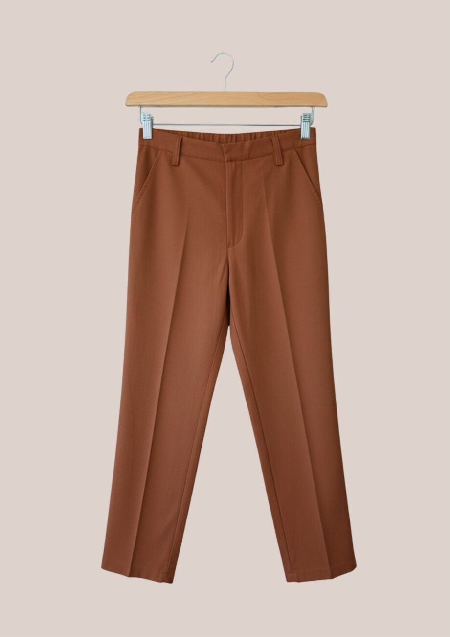 Pantalon Pauline chocolat vue de face - forESTIME