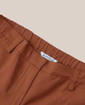 Pantalon Pauline coton chocolat zoom - forESTIME