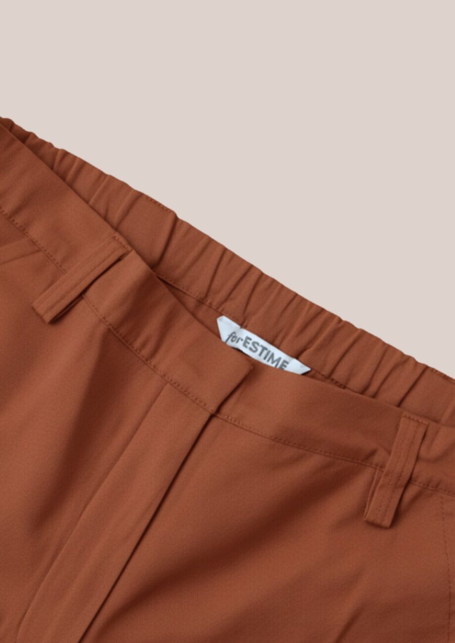 Pantalon Pauline coton chocolat zoom - forESTIME