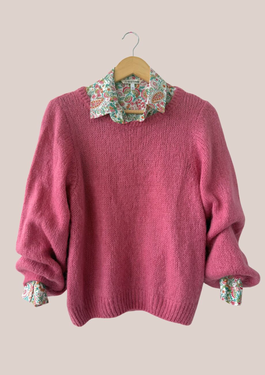 Pull Pascaline de coloris rose thé pour femme senior - forESTIME
