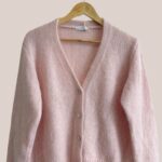 Gilet Gloria rose poudré, manches longues vue de face - forESTIME