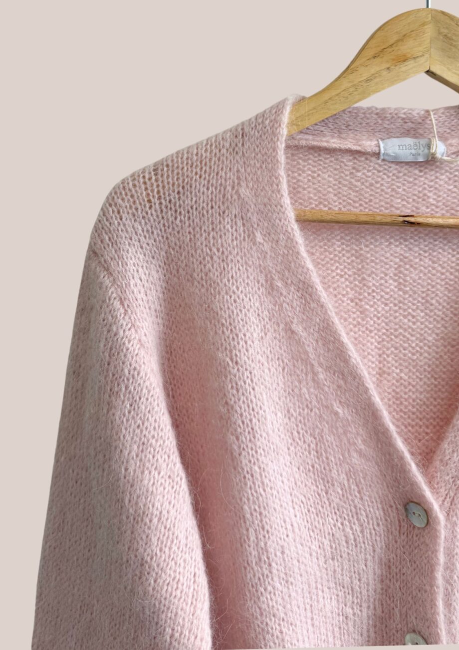 Gilet femme senior Gloria rose poudré, manches longues zoomer - forESTIME