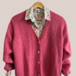 Gilet gloria rose thé, manches longues avec chemisier - forESTIME