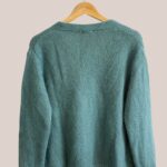 Gilet vert céladon femme manches longues, Gloria vue de dos - forESTIME