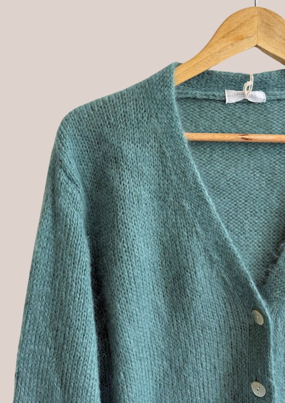 Gilet femme senior Gloria vert céladon, manches longues zoomer - forESTIME