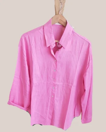 chemise rose à manches longues pour les seniors