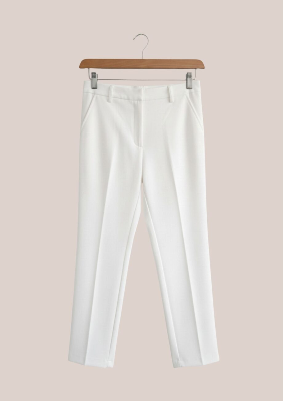 Pantalon Pauline blanc vue de face - forESTIME