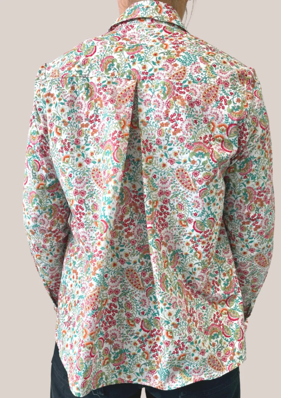 Chemisier Femme Ariat Pearl Snap Manches Longues - Imprimé Cachemire Blanc (Taille L)