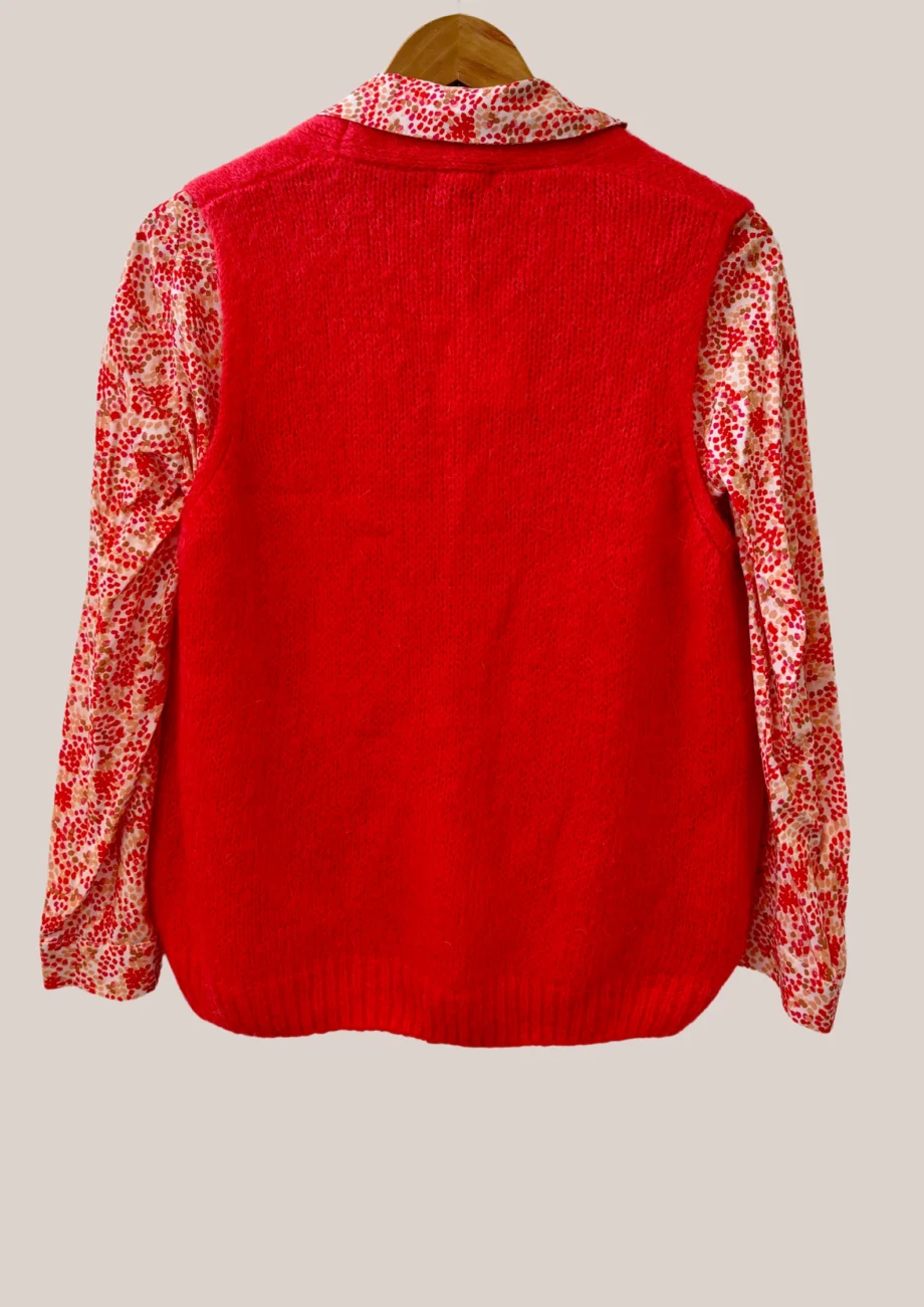 gilet gwendoline à manches courtes pour seniors de coloris corail