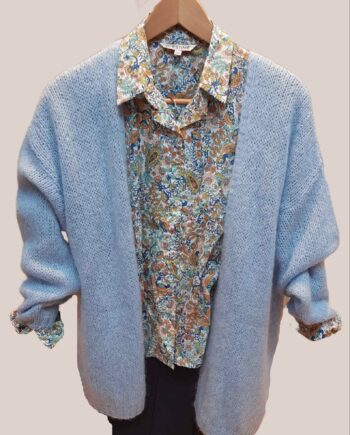 Gilet pour senior sans boutons bleu ciel facile à enfiler et bien chaud