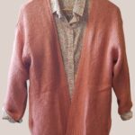 Cardigan en maille pour senior sans boutons coloris rose blush