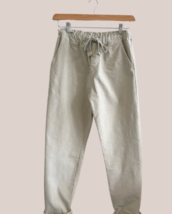 Pantalon femme senior Pam velours de coloris beige - forESTIME