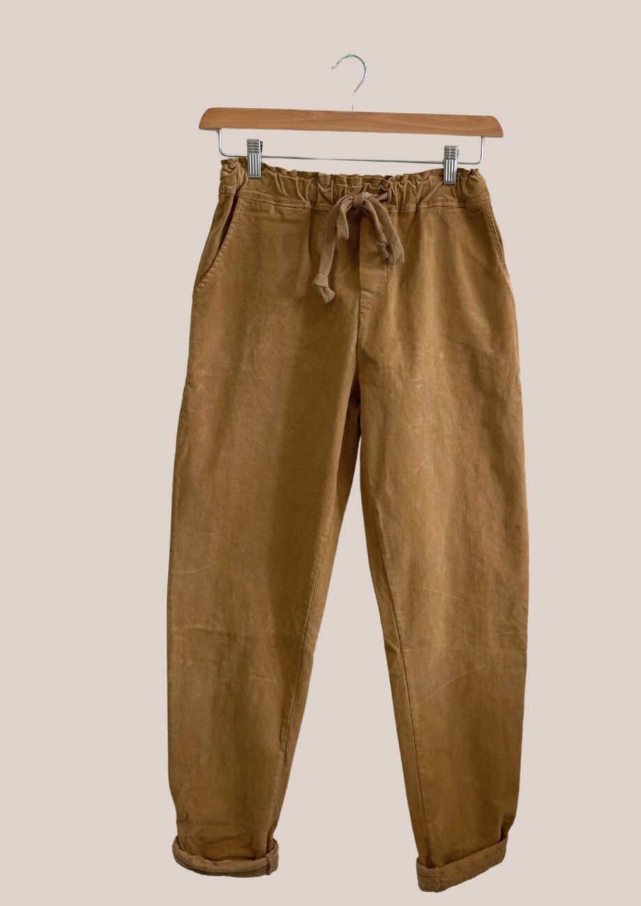 pantalon velours Pam de coloris camel - forESTIME