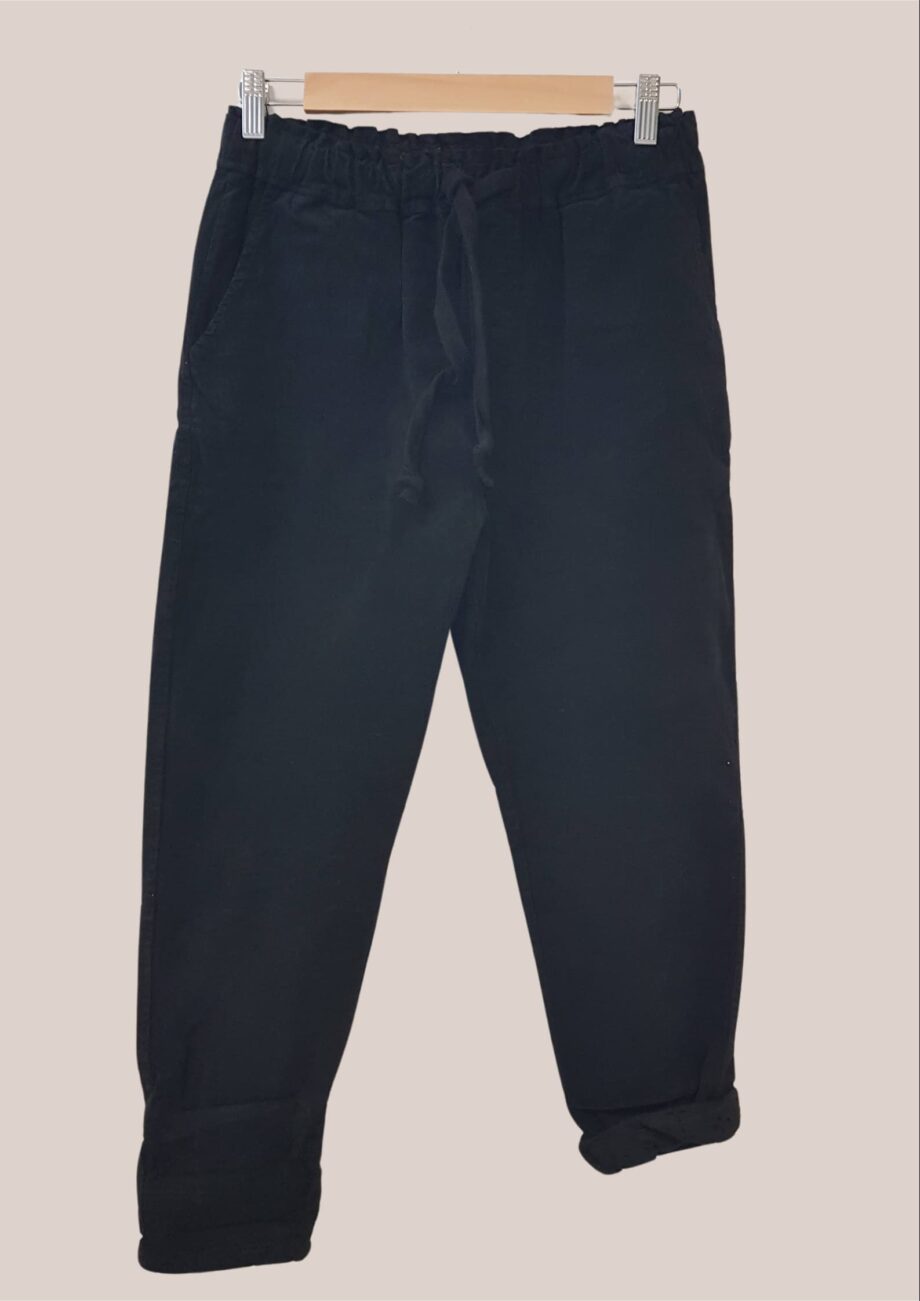 Pantalon velours senior noir taille élastiquée
