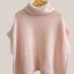 Pull femme senior rose poudré, Col roulé - forESTIME