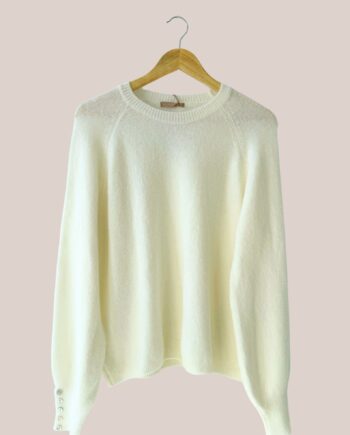 Pull Adélie femme senior vue de face écru - forESTIME