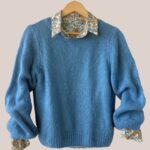 Pull Pascaline de coloris bleu jean pour femme senior - forESTIME