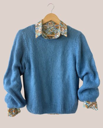 Pull Pascaline de coloris bleu jean pour femme senior - forESTIME