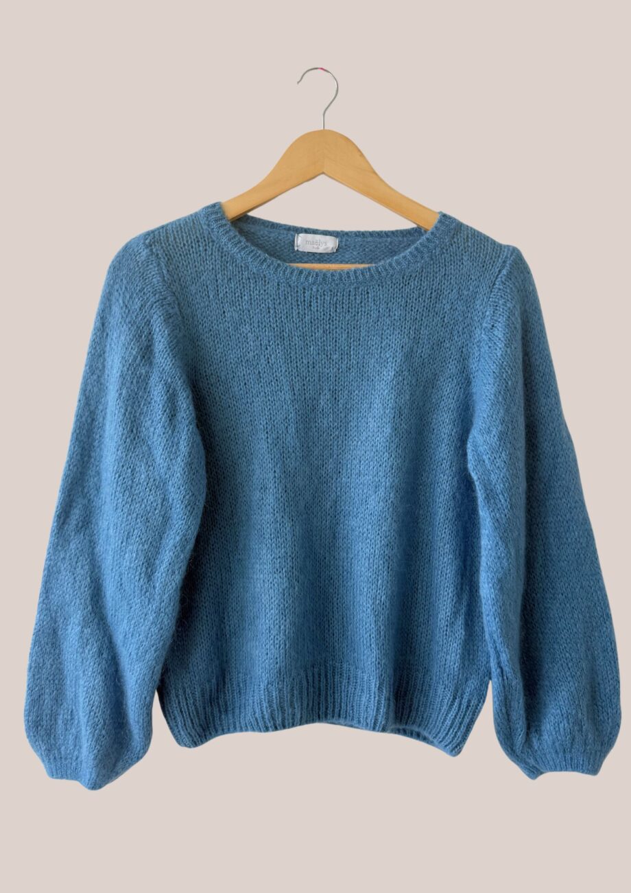 pull femme bleu jean - forESTIME