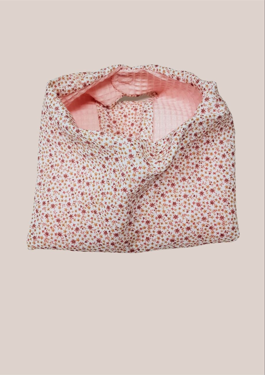 Bavoir adulte senior Flore imprimé rose