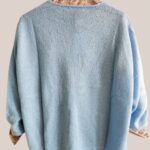 veste longue Gabin bleu ciel pour senior vue dos