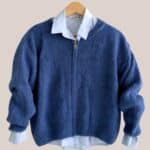 Gilet Gaspard bleu marine zip, manches longues - forESTIME