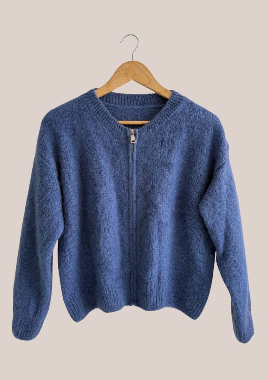 Gilet vue de face, Gaspard bleu marine zip - forESTIME