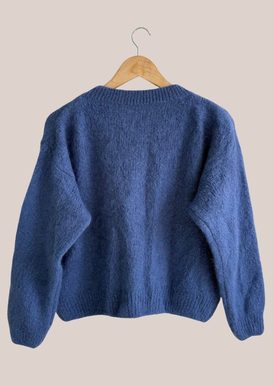 veste zip Gaspard bleu marine manches longues vue de dos - forESTIME