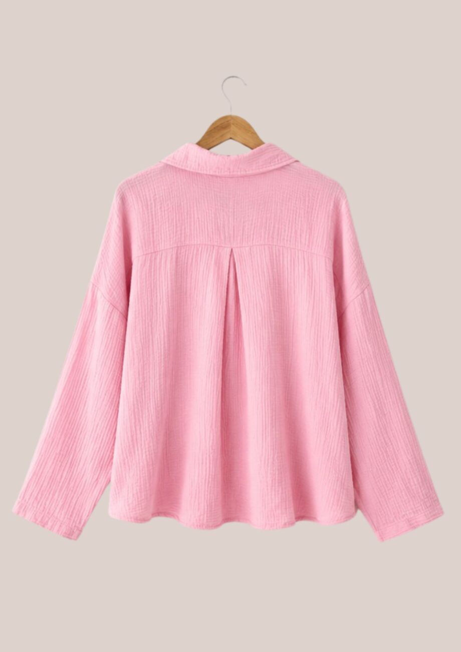 Dos de la chemise Cassandre femme en coloris rose - forESTIME