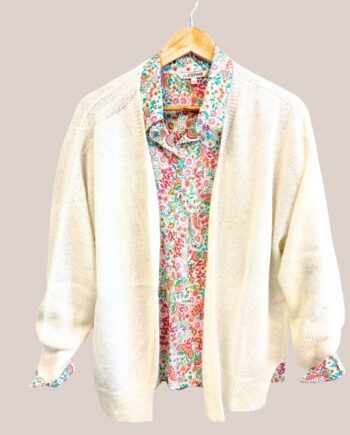 Gilet long Gabin Blanc cassé