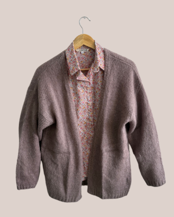 Gilet long Greta sans boutons taupe
