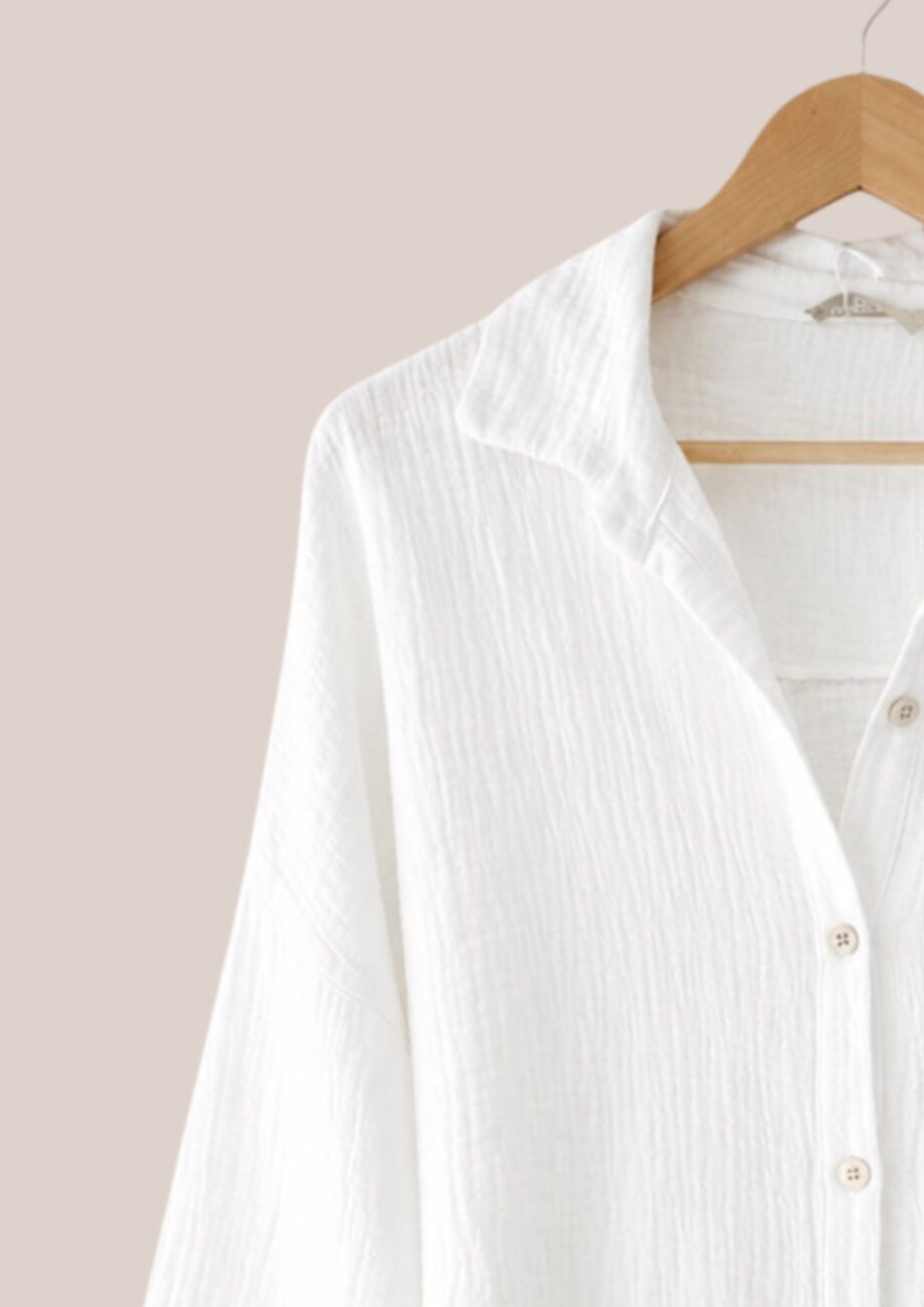 Chemise Cassandre coloris Blanc idéal pour femme senior - forESTIME