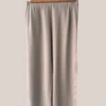 Pantalon beige clair philippine senior large et fluide, avec taille élastique - forESTIME