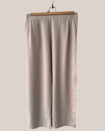 Pantalon beige clair philippine senior large et fluide, avec taille élastique - forESTIME